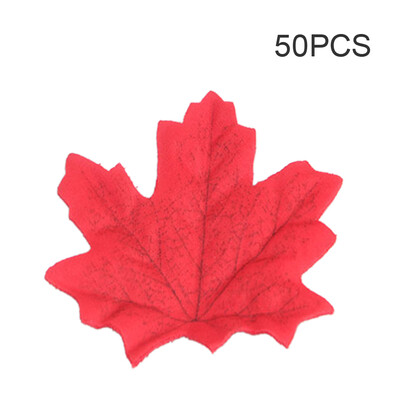 

50Pcs Simulation Plant Photo Shoot Props Fake Silk Autumn Maple Leaves Artificial Fall Leaf Table Door Fall Wedding Party Birthday