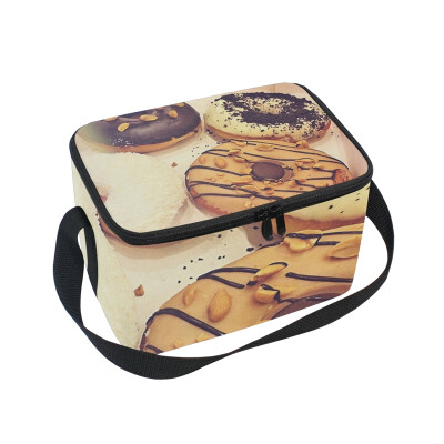 

ALAZA Lunch Box Insulated Doughnut Lunch Bag Large Cooler Tote Bagfor Men Women