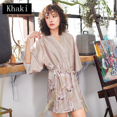 

Women Wedding Bride Bridesmaid Robe Silk Satin Short Robe Feminino Bath Robe Large Size Femme Sexy Bathrobe