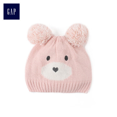 

GAP flagship store childrens clothing baby girl baby bear pattern pom-pom small cap 337275 dust color M L