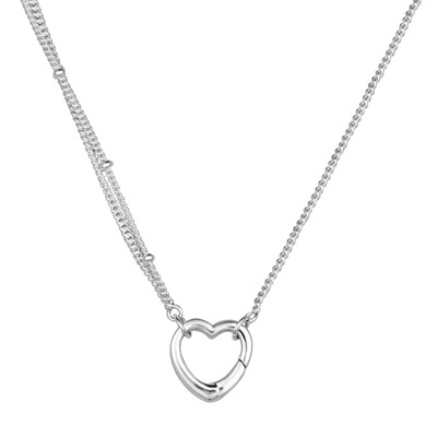 

PANDORA Pandora personality heart-shaped open 925 silver necklace 397204 70
