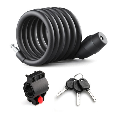 

Bicycle Lock 14m 18m Water-proof Anti Theft Braided Cable Lock Bike Lock with Mounting Bracket&3 Keys