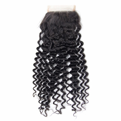 

Nami Hair Wholesale Price 4x4 Lace Closure Brazilian Remy Human Hair Deep Wave Free Middle Three Part Human Hair Closure