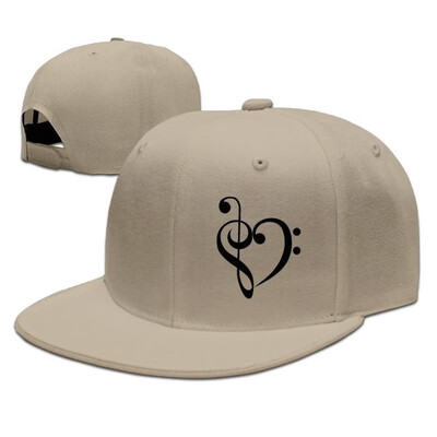 

WellShopping Heart Shape Music Note Solid Flat Bill Hip Hop Snapback Baseball Cap Unisex sunbonnet Hat