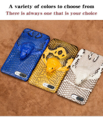 

Leather phone case iPhone5 6 7 8s plus protective case 3d snake head back cover leather all-inclusive for x xs max xr phone case