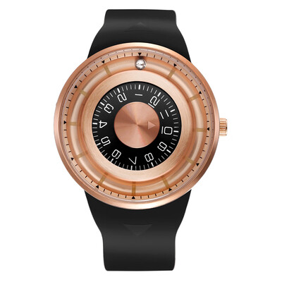 

SKONE Men Watch Creative Rotation Dial Magnetic Ball Wrist Watch Silicone Strap Waterproof Sport Watch for Men