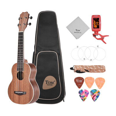 

TOM TUS-200B 21" Acoustic Soprano Ukulele Ukelele Uke Kit Sapele Wood with Carrying Bag Strap Strings Clip-on Tuner Cleaning Cloth