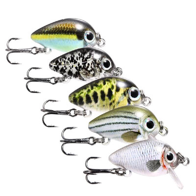 

5pcs Fishing Lures Hard Fishing Crank Bait Lures with Treble Hook Fishing Tackle Box
