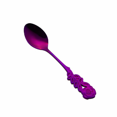 

304 Stainless Steel Rose Spoon Musical Coffee Ice Cream Teaspoon Metal Tableware Stirring Spoon