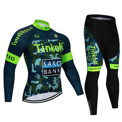 

Cycling jersey 2018 pro team Tinkoff winter thermal fleece bicycle clothing set ropa ciclismo invierno bike jersey bib pants kit