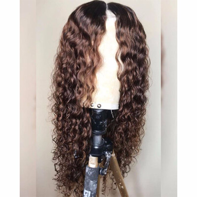 

Ombre Wet Wavy 1B30 Front Lace Wig Curly Brazilian Human Hair Lace Front Wig Glueless Loose Deep Wigs For Black Women Preplucked