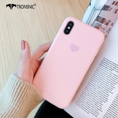 

TRONSNIC Love Heart Phone Case for iPhone X  Luxury Matte Pink Yellow Case Purple Silicone Cover