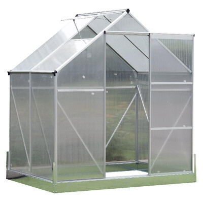 

Aluminum 425 L x 625W x 72H Polycarbonate Portable Walk-In Garden Greenhouse