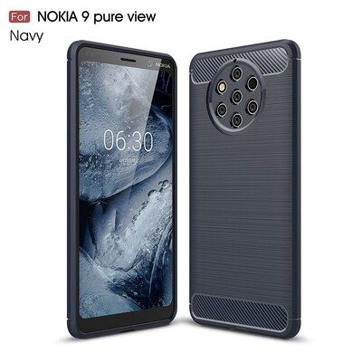 

Goowiiz Phone Case For Nokia 718171 Plus9 Pure view Fashion Slim Carbon Fiber TPU Soft Silicone Prevent falling