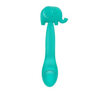 

Baby Silicone Spoons Food Feeder Self Feeding Training Cartoon Spoon BPA Free Cyan