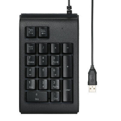 

USB Wired 19 Keys Mechanical Mini Numeric Keypad with LED Backlight Waterproof ABS For Laptop Desktop PC