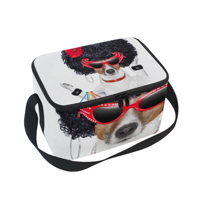 

ALAZA Lunch Box Insulated Lunch Bag Large Cooler Shopaholic Diva Dog Tote Bag