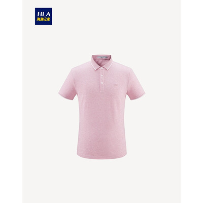 

HLA Haishu House short-sleeved POLO male 2019 summer new product comfortable lapel step beads short tHNTPD2R106A pink 1F 17088Y 48