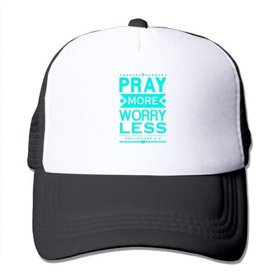 

Pray More Worry Less Summer Sun Protection Mesh Cap Baseball Hat Cap Adjustable