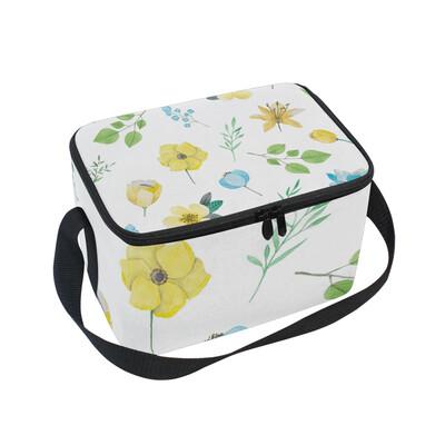 

ALAZA Lunch Box Insulated Lunch Bag Large Cooler Beautiful Flowers And Leaf Tote Bag