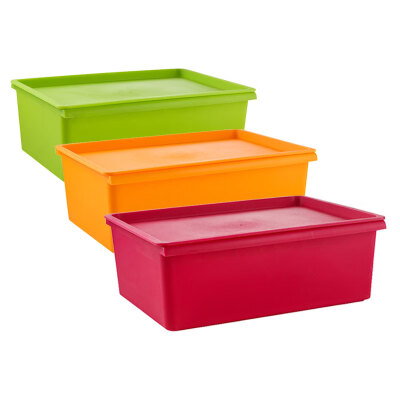 

Van Gogh VENGO Limousin storage box medium mixed color baina box household storage box storage box about 13L 3 Pack