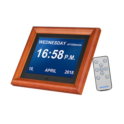 

8 Inch Large Screen LED Digital Photo Frame Desktop Album 1280 800 HD Wooden Rim Supports Music Video Photo Clock Calendar F
