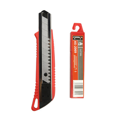 

AUSUM knife set paper cutter automatically locks the knife alloy steel 16mm art blade 10 pieces a box AS-2069