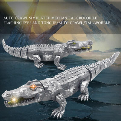 

Auto-Crawl Simulated Mechanical Crocodile Toy with LED light Sound Gift Toy for Kids