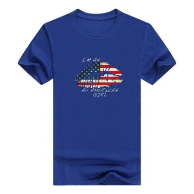 

Flag Lips Im All American Off The Shoulder 4th July Mens T-Shirt Fashions