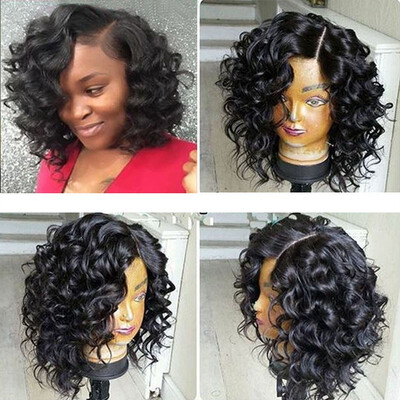 

Full Lace Wigs Human Hair Deep Wave for Black Women 1b Black Short Bob Deep Wave Full Lace Wigs Preplucket