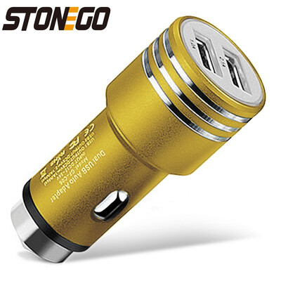

STONEGO Car Charger Adapter 21A Dual USB Ports Quick Charge Adapter with Car Escape Emergency Circular Metal Safety Hammer