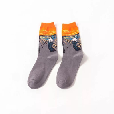 

Aa-shop Men Women Art Color Mid tube Socks