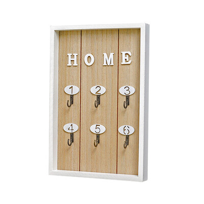 

UpperX Beige INS Scandinavian Style Wall Decor Handmade Wooden "HOME" Key Box Creative Key Box Wall Creative Room Decor