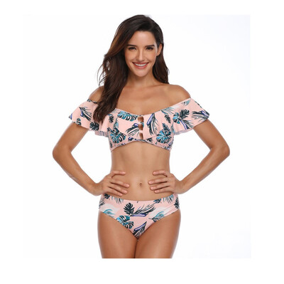 

Womans Sexy Bikini Ruffled Bandage Split Swimsuit
