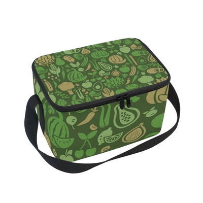 

ALAZA Insulated Lunch Box Green Vegetable Lunch Bag for Men Women Portable Tote Bag Cooler Bag
