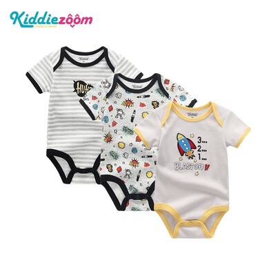 

Baby Girls Clothes Bodysuits Newborn Unicorn Cotton Baby Boys Clothes Rompers Short Sleeve O-Neck Clothing Sets 0-12M 3PCSLot