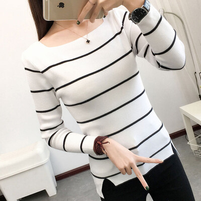 

JOY OF JOY Jingdong Womens 2019 Spring New Sweater Sweater Female Han Fan White Long Sleeve Womens Round Neck Loose Bottoming Shirt Women JWYC191644 White One Size