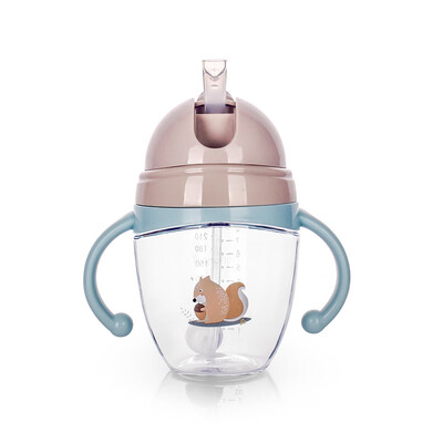 

Tianmei Youke TEENUNIX childrens water cup portable shatter-resistant anti-collision kindergarten baby leak-proof straw cup with handle gravity ball baby learning cup 240 ml double handle sky blue