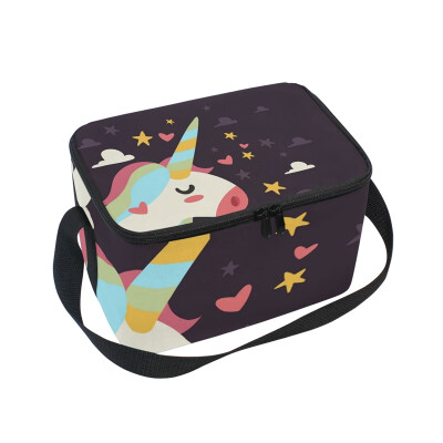 

ALAZA Lunch Box Star Unicorn Insulated Lunch Bag Large Cooler Tote Bagfor Men Women