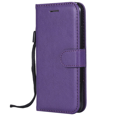 

Luxury Simple Solid Color Case For iphone 5 5s SE SE2 PU Leather Card Slot Lanyard Phone Cover New Fundas P06G
