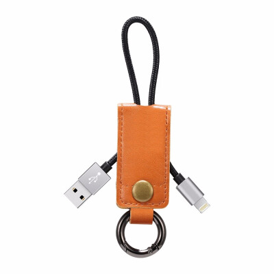 

Kiirie Portable iPhone USB Leather Keychain CableCharge Data Sync Cable Compatible with iPhone iPad iPod