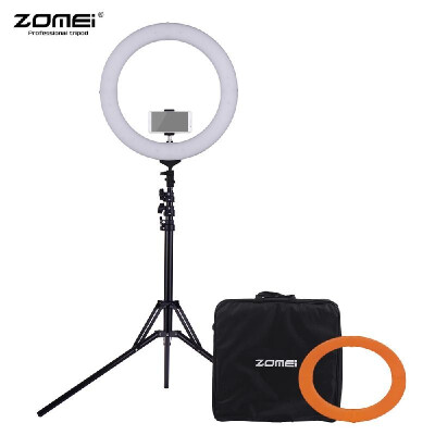 

ZOMEI 18 Inch 5500K Mono-color Dimmable Ring Video Light LED Fill Light CRI 90 with Orange Color Filter Mini Ball Head Phone Hold