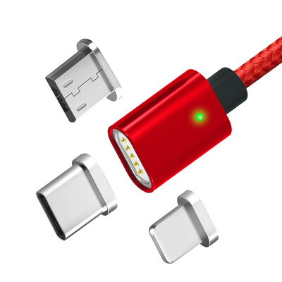 

TOPK 1m LED Indicator Magnetic Nylon Braided Cable for Micro Type-c iphone Devices