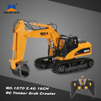 

HUI NA TOYS NO1570 24G 16CH RC Excavator Timber Grab Crawler Truck Engineering Vehicle Toys