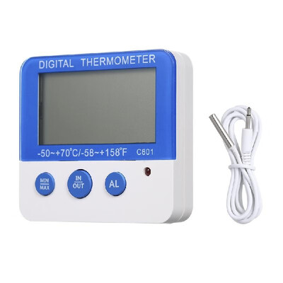 

LCD Digital Display Thermometer with LED Light HighLow Temperature Alarm Temperature Meter Tester ℃℉ Switchable