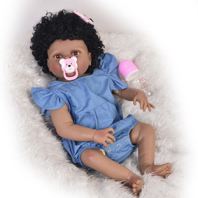 

New Arrival 23 Inch Simulate Reborn Dolls Full Body Silicone Realistic Princess Girl Baby Doll Toys DIY Hair Kid Birthday Gifts