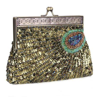 

Vintage Beaded Peacock Handbags for Ladies Elegant Women Evening Bag Purse Crossbody Bag for Party Wedding Dating