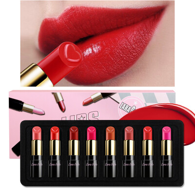 

Larastyle sweet love lipstick set 15g8 lasting velvet matte matte moisturizing lipstick set gift box lip balm non-stick cup not faded sample set