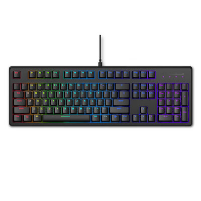 

Rapoo V808RGB mechanical keyboard wired keyboard game keyboard 104 key RGB backlight keyboard original Cherry axis black cherry red axis self-operated