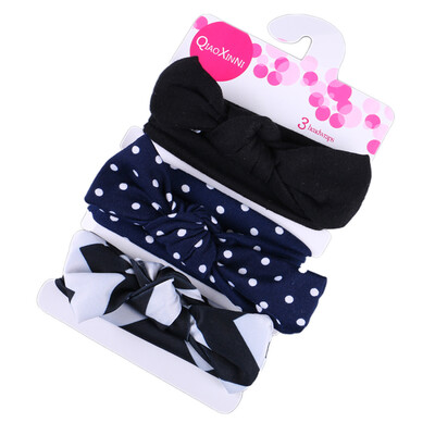 

3Pcs Baby Headbands Elastic Knotted Cotton Girls Hairbands Hair Accessory for Newborn Toddler Children Style 14